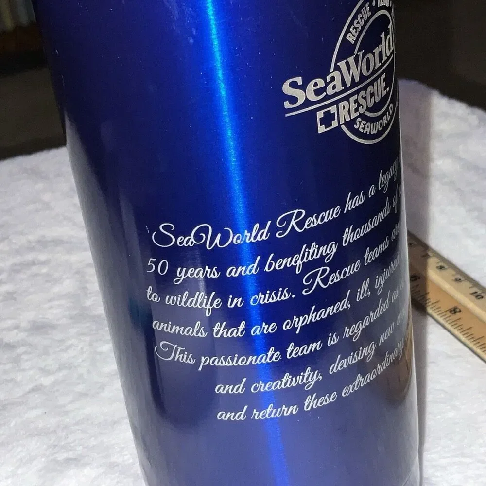 SeaWorld Parks Rescue Double Layered Steel Drink Bottle Holds About 62oz New